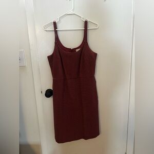 LOFT mauve and Black Striped Mini Dress